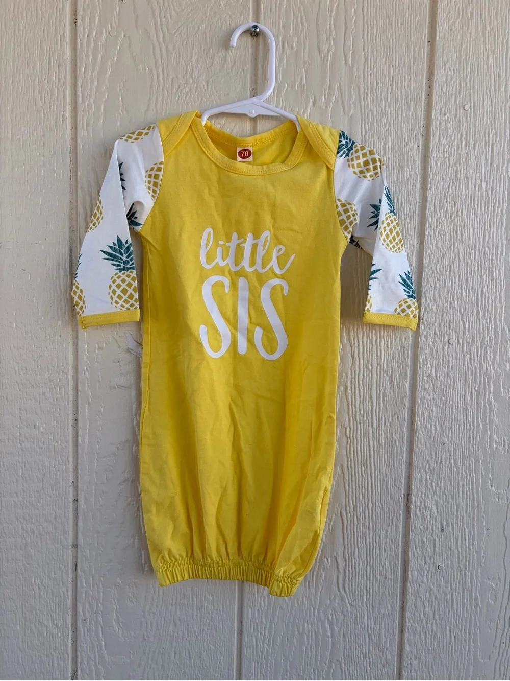 Baby girl pajamas, little sister, striped, long sleeve Size 6/12 Months